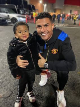 Monique Salum son Benjamin with Cristiano Ronaldo.